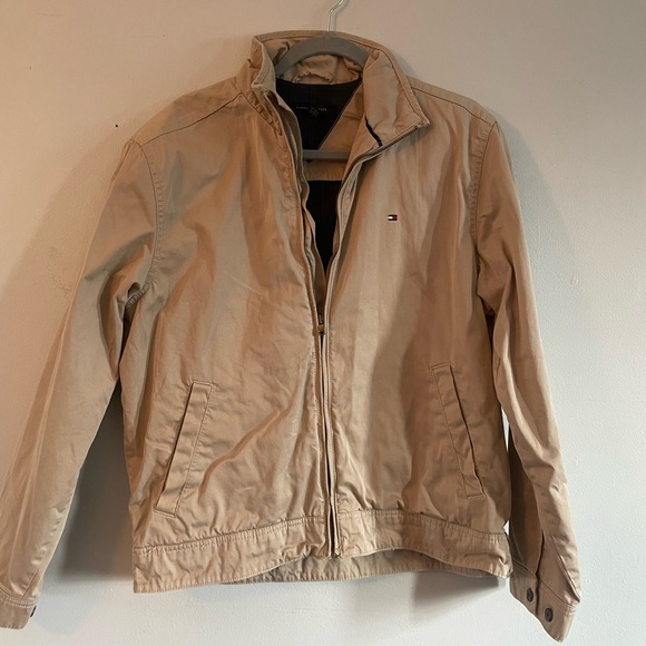 TOMMY HILFIGER BEIGE 
MENS/UNISEX COTTON BOMBER JACKET S - Picture 2 of 8